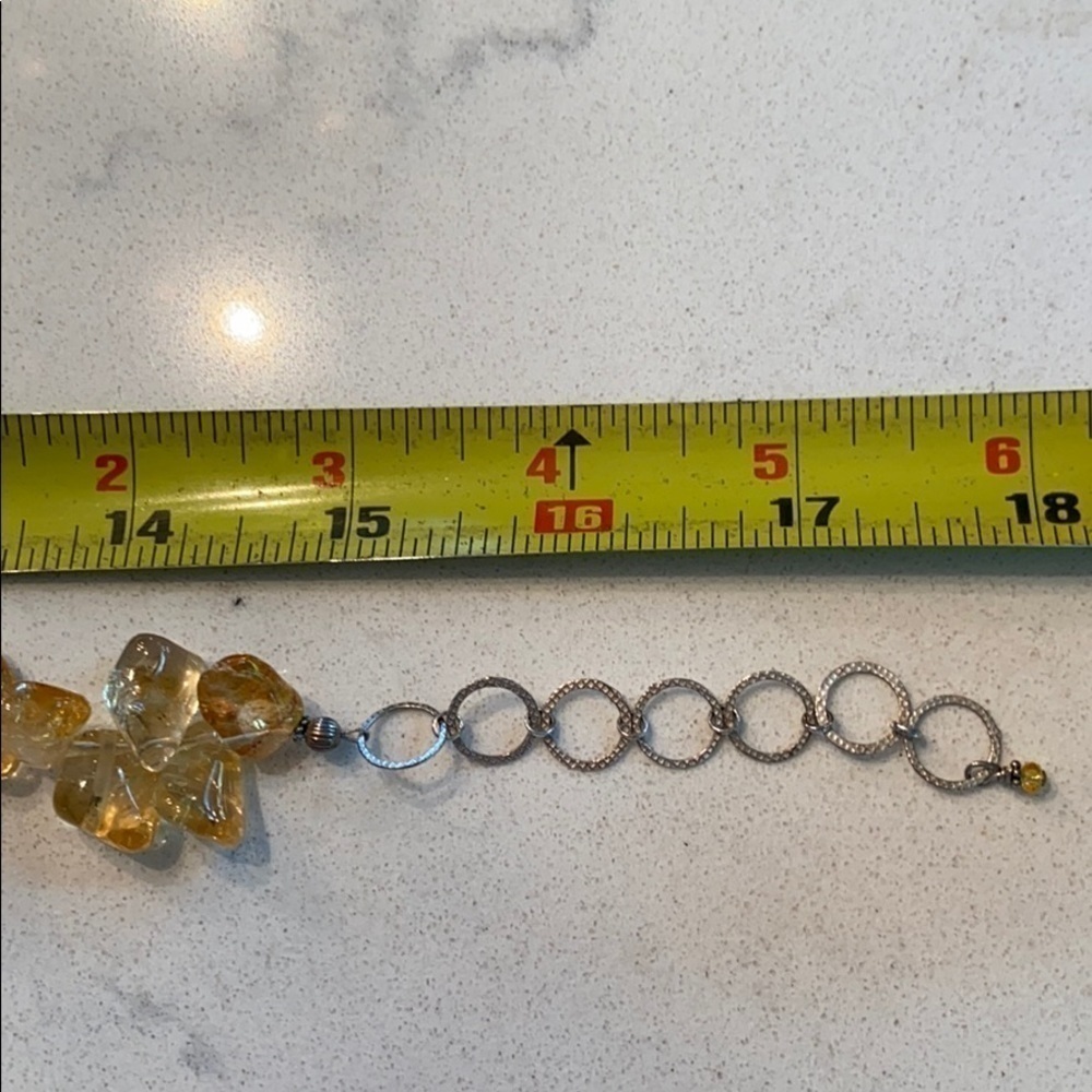 Citrine Tumbled Nugget Collar Necklace Artisan - Picture 14 of 15